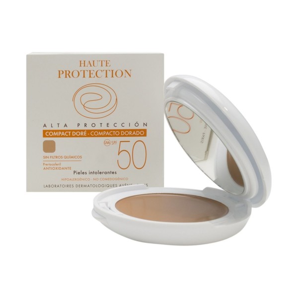 Avène Solar compacto SPF50 dorado 9,5g - Protección solar y cobertura uniforme