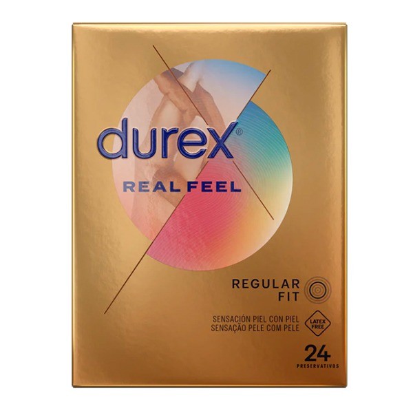 Durex Preservativos Real Feel Sin Látex 24 Unidades Sensación Natural y Máxima Comodidad