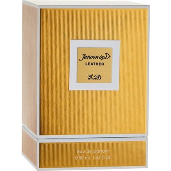 Rasasi Junoon Leather - Perfume cuero dulce ambarado intenso elegante para hombre 50ml