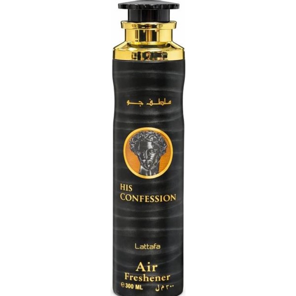 Lattafa his confession ambientador amaderado especiado masculino spray hogar 300ml