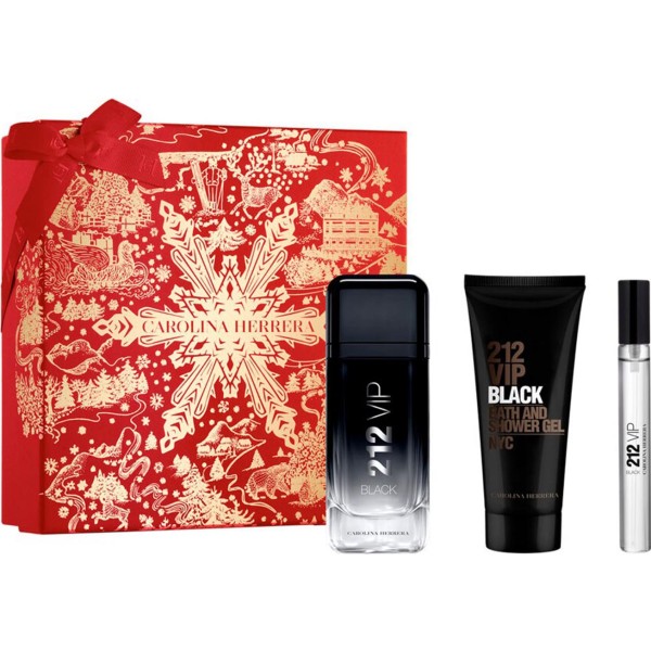 Carolina Herrera 212 VIP Black Men set para hombre - EDP 100ml + gel de baño + spray de viaje