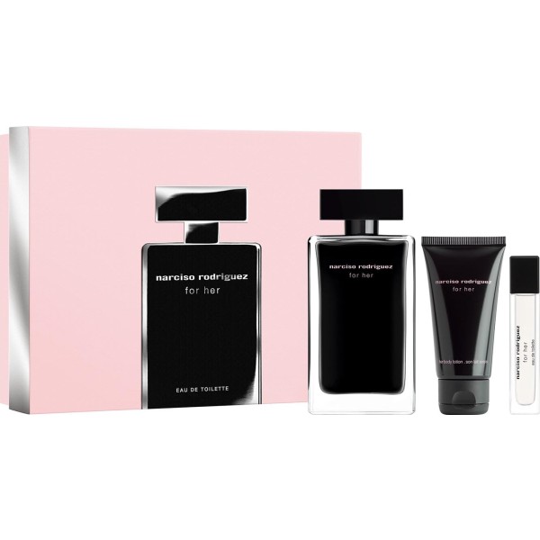 Narciso Rodriguez For Her set para mujer - EDT 50ml + miniatura 10ml + loción corporal 50ml