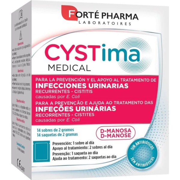 Forté Pharma Cystima Medical 30 Sobres - Complemento Alimenticio para el Bienestar de las Vías Urinarias